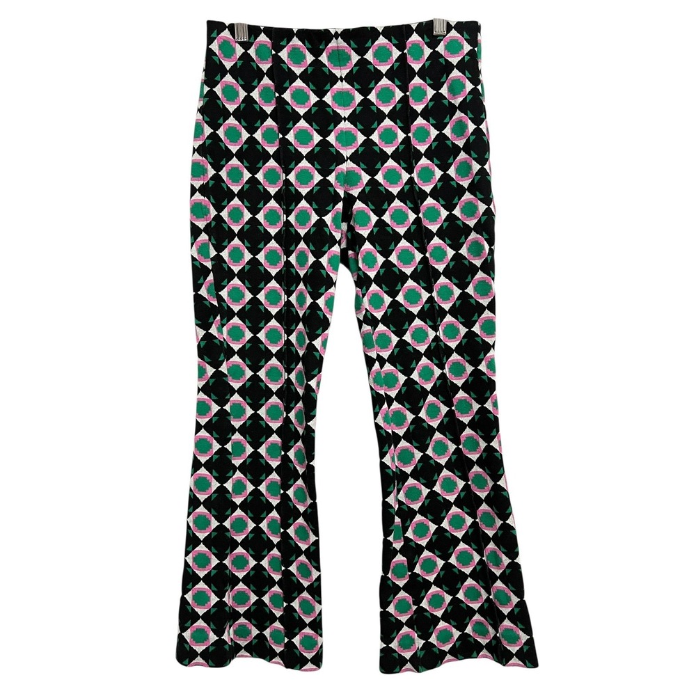 Maeve Margot Pants Women XS Black Green Pink Geometric Jacquard Knit Eclectic